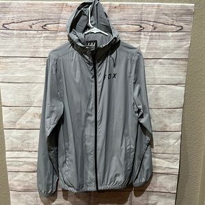 FOX mens medium light weight rain jacket grey
